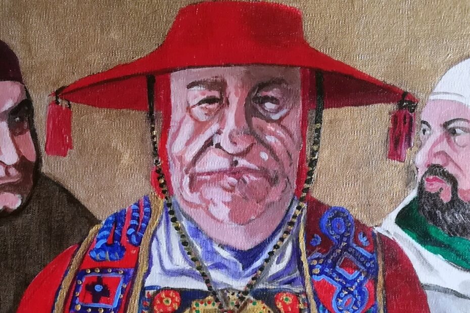 delegazione pontificia avignone - alessandra dell'anna peccarisi acrilico su cartone telato - arte contemporanea - artisti italiani