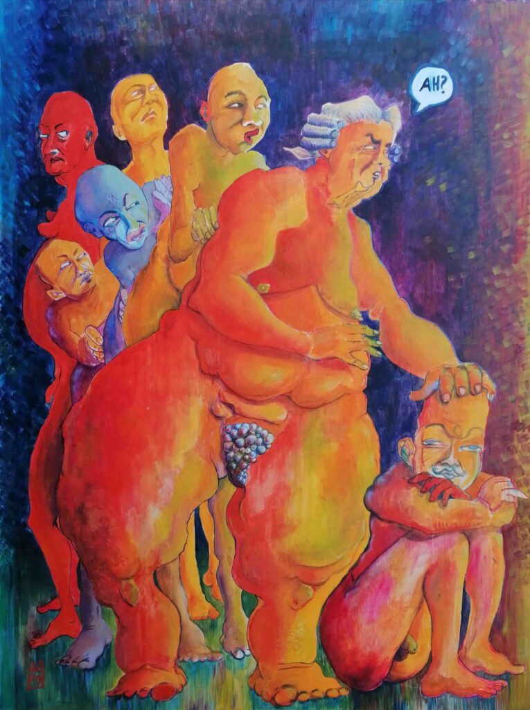Ego te protEgo - oil on panel - Alessandra Dell'Anna Peccarisi - Pittura su tavola - Oil painting - pittura a olio - Arte contemporanea in Italia - Italian Contemporary Art - Italian Artist