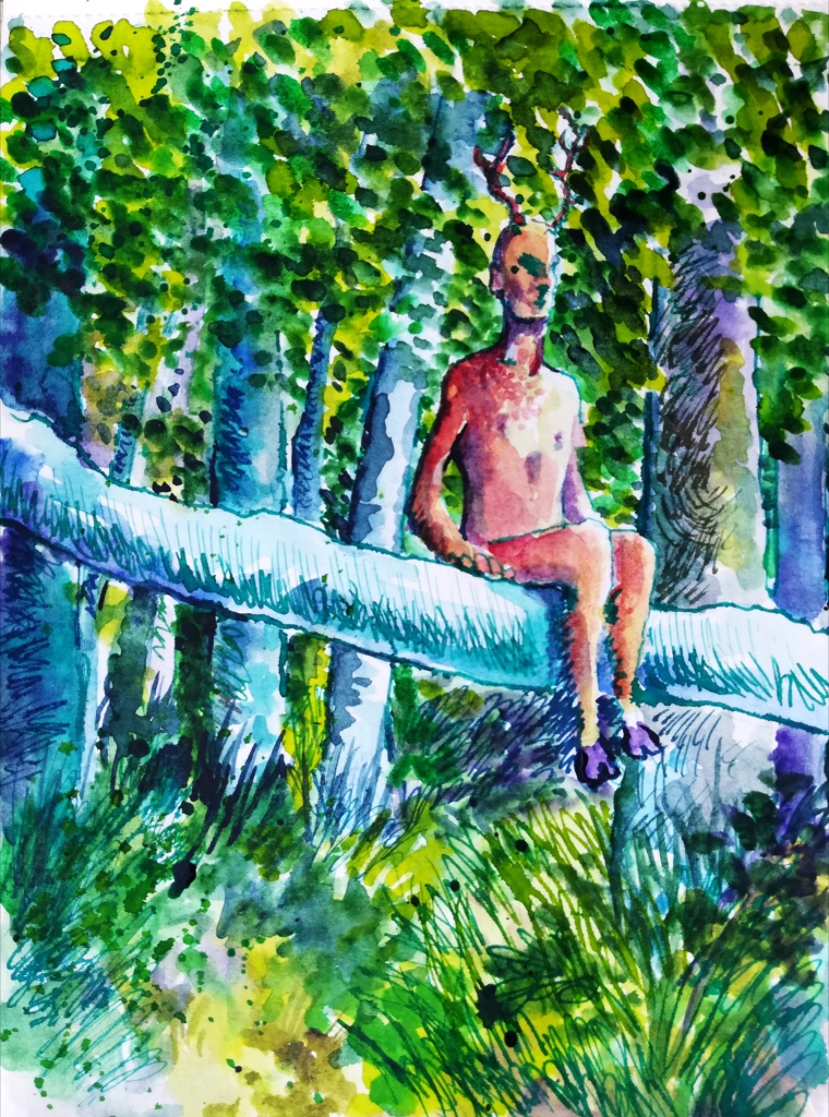 nugae - il fauno nella foresta - studio - sketch - sketchbook - carte d'artista - artisti a firenze - alessandra dell'anna peccarisi