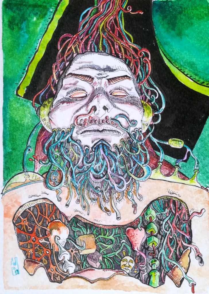 interiora contorte - nugae - postcard - acquerelli - watercolour - artist in florence alessandra dellanna peccarisi - studio d'arte - galleria immagini - cyberpunk