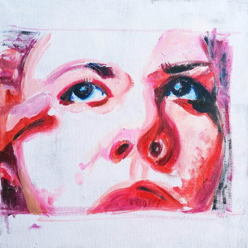 autoritratto - alessandra dell'anna peccarisi - acrilico su tela - portfolio d'artista - studio d'arte firenze