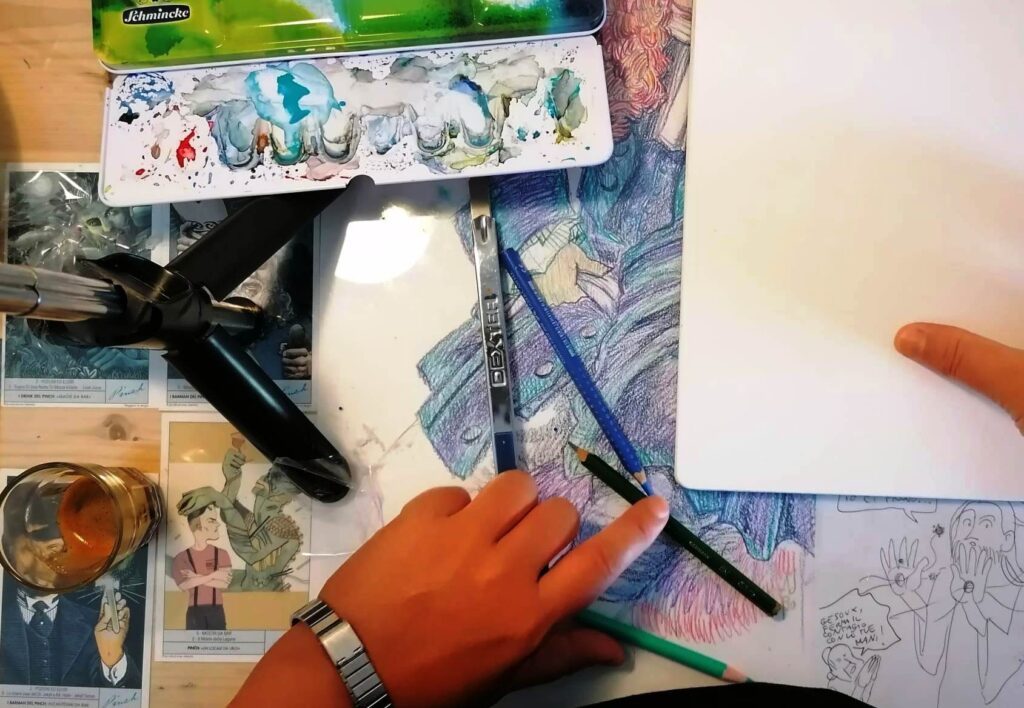 annegare in un bicchiere d'acqua - studio dell'artista - tecnica ad acquerello - consigli e tutorial acquerello - impara a dipingere ad acquerello - acquistare acquerelli online - comprare opere di artisti contemporanei